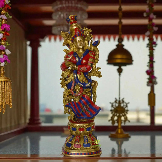 Brass Radha Idol for Love and Peace
