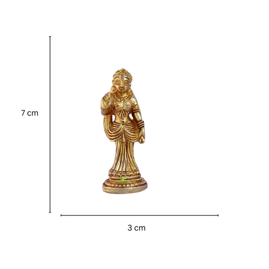 Brass Goddess Radha Statue | A Spiritual Blessing for Your Decor | Handcrafted Brass Radha Idol ( Yellow, 2.8 inch)