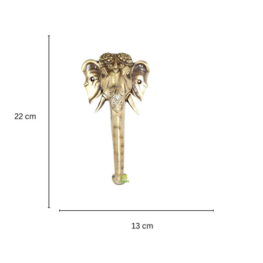 Elephant face Designer Door Handle In Brass
