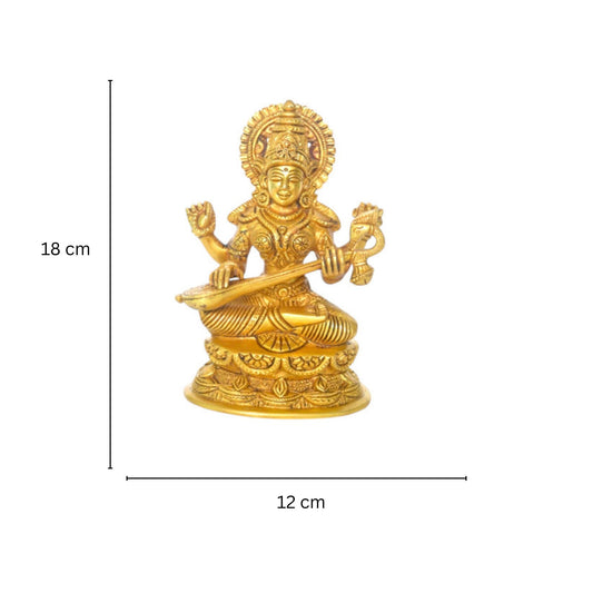 Saraswati Brass Religious Metal Decorative Temple Statue
