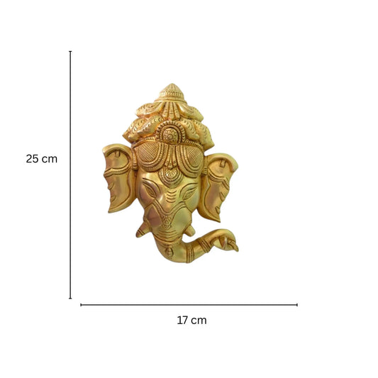 Hindu Lord Ganesha Face Wall Hanging for Home and Temple Aakrati