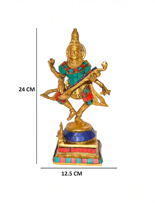 Standing Hindu Goddess Saraswati Statue Aakrati