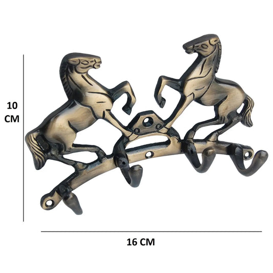 Key holder with 4 hook and two horse unique for gift Aakrati