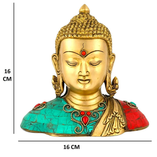 Lord Siddhartha Buddha Brass Statue Bust Aakrati