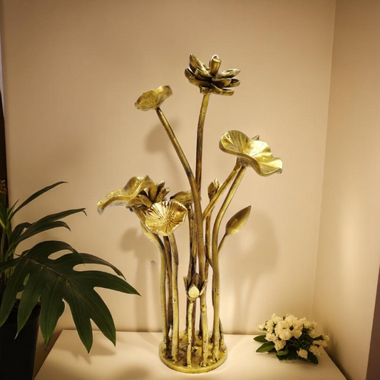 "Handcrafted Brass Beautiful Tree Table Decor | "Luxury Brass Tree Table Sculpture | Table decor (Yellow 14.8 inch) Aakrati