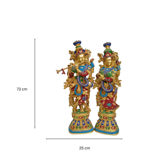 Brass Radha Krishna Showpiece, Radha Krishna Statue for Corner Table, Symbol Of Love, Indian Home Decor, Decorative Figurines Aakrati