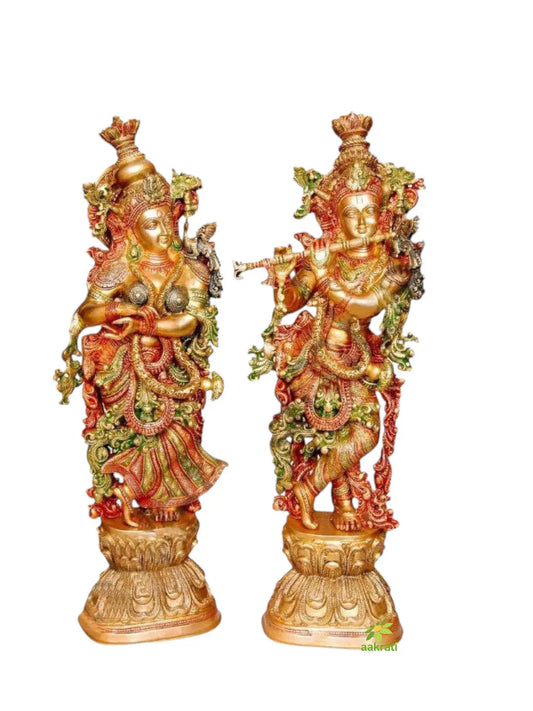 Metal Brass Handmade Handicrafts Lord Radha Krishna Statue for your home decoration By Ashopi Aakrati