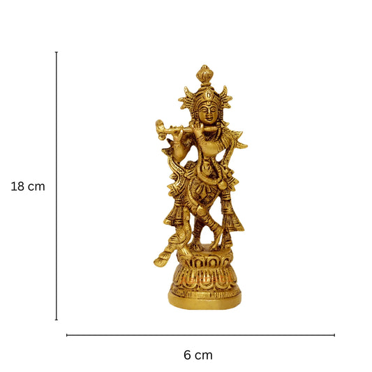 Lord Krishna Brass Made Hand Carved Designer Statue Aakrati