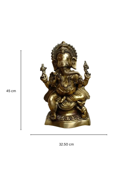 Lord Ganesha Brass Statue for Home Decoration Aakrati