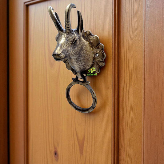 Vintage Brass Animal Door Knocker | A Unique Blend of Art and Function | Elegant Brass Antique Animal Knocker ( Brown, 8.5 inch) Aakrati