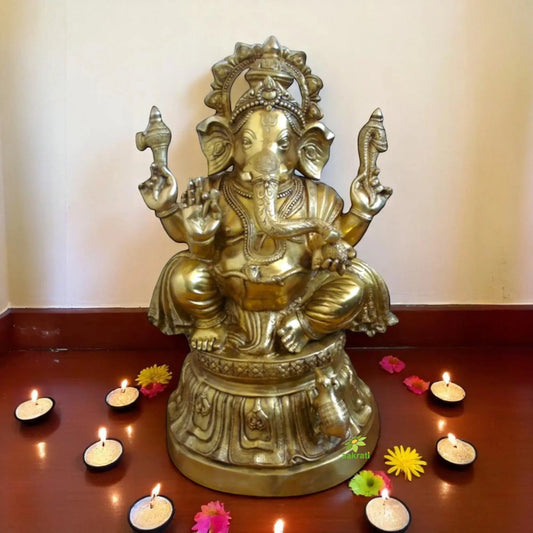 Lord Ganesha Brass Statue Aakrati