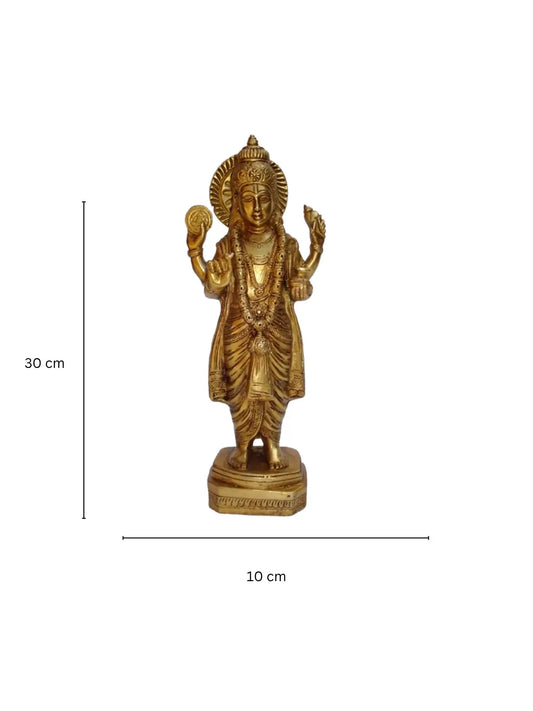 Lord Dhanvantari Brass Antique Statue Aakrati