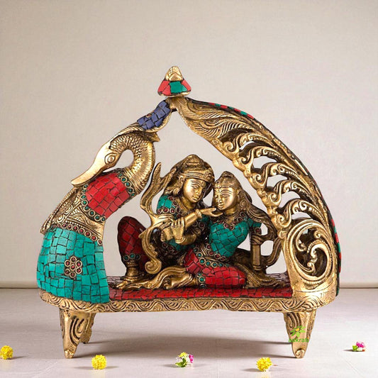 Devine Love Radha Krishna Brass made decorative Statue by Aakrati