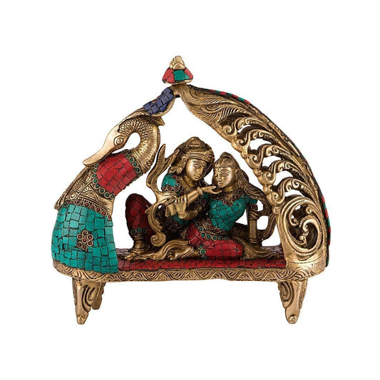 Devine Love Radha Krishna Brass made decorative Statue by Aakrati Aakrati