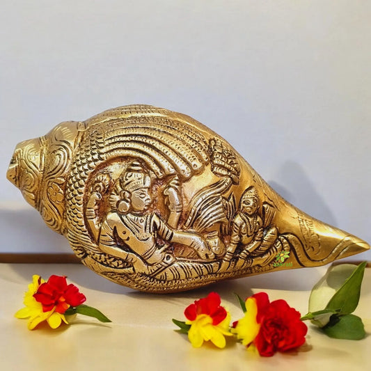 Lord Vishnu Brass Metal Religious Conch by Aakrati Aakrati