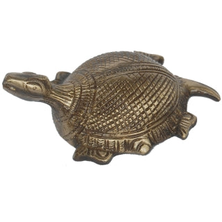 Brass Tortoise Figurine | Protect Your Home with Harmony and Luck | Luxury Tortoise Brass Showpiece ( Brown, 4 inch) Aakrati