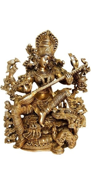 Goddess Saraswati Glorious Statue of Brass by Aakrati