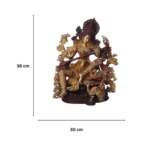 Goddess Saraswati Glorious Statue of Brass by Aakrati