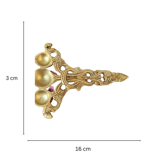 Elegant Brass Hawan Spoon | Traditional Spoon for Pooja Rituals and Home Temple | Traditional Brass Spoon ( Yellow, 6.5 inch)