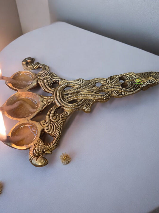 Elegant Brass Hawan Spoon | Traditional Spoon for Pooja Rituals and Home Temple | Traditional Brass Spoon ( Yellow, 6.5 inch)