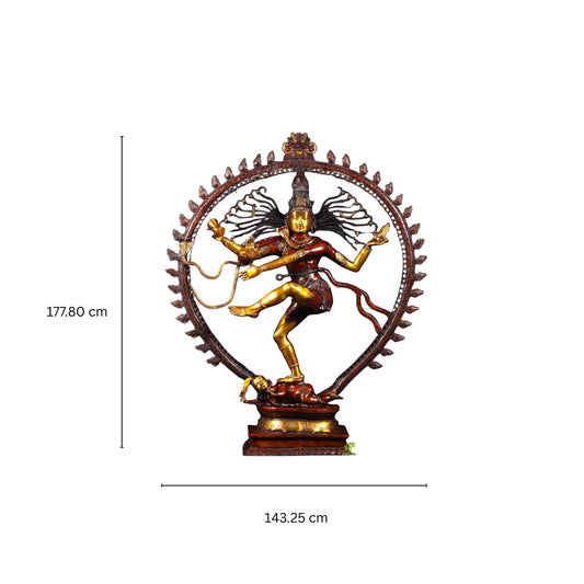 Natraj large big size Decor 70 INCH Dancing lord shiv Idol | Decorative Figurine | Lord of Dance | Temple | Corner | Yoga Hall | Office | Gifts