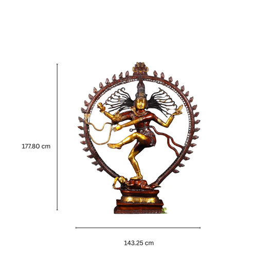 Natraj large big size Decor 70 INCH Dancing lord shiv Idol | Decorative Figurine | Lord of Dance | Temple | Corner | Yoga Hall | Office | Gifts Aakrati