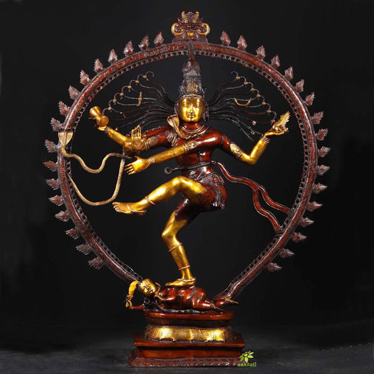 Natraj large big size Decor 70 INCH Dancing lord shiv Idol | Decorative Figurine | Lord of Dance | Temple | Corner | Yoga Hall | Office | Gifts Aakrati