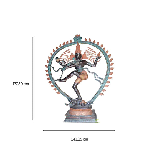 70 inch Brass Dancing Shiva Nataraja Statue | Bronze Finish Shiv Nataraj Idol | Siva Natraja figurine | Lord Shiva Idol Aakrati