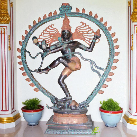 70 inch Brass Dancing Shiva Nataraja Statue | Bronze Finish Shiv Nataraj Idol | Siva Natraja figurine | Lord Shiva Idol Aakrati