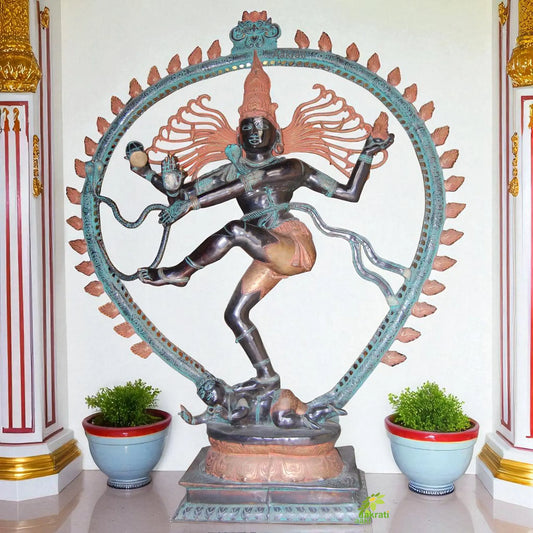 70 inch Brass Dancing Shiva Nataraja Statue | Bronze Finish Shiv Nataraj Idol | Siva Natraja figurine | Lord Shiva Idol Aakrati