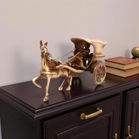 Stylish Brass Horse cart decorative item for home decoration Aakrati