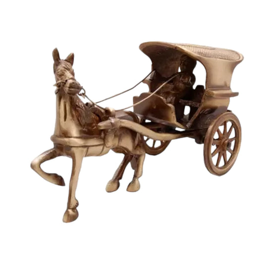 Stylish Brass Horse cart decorative item for home decoration Aakrati