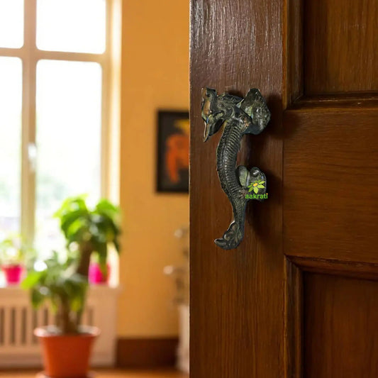 Pair of Dragon Door Handle Made of Brass Aakrati