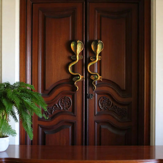 Handcrafted Brass Snake Door Pull | Elegant and Unique Design | High Quality Brass Door Handle ( Multi-color, 8 inch) Aakrati