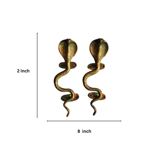 Handcrafted Brass Snake Door Pull | Elegant and Unique Design | High Quality Brass Door Handle ( Multi-color, 8 inch) Aakrati