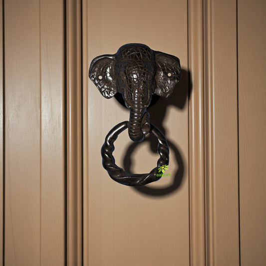 Brass Handmade Antique Door Knocker | Stylish Handmade Accent for Your Doorway | Brass Animal Shape Door Knocker ( Black, 6 inch)