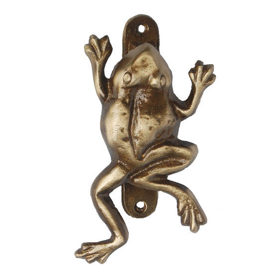 Vintage Brass Frog Door Knocker | Traditional Handcrafted Entrance Decoration | Brass Antique Door Knocker ( Brown, 6.5 inch) Aakrati