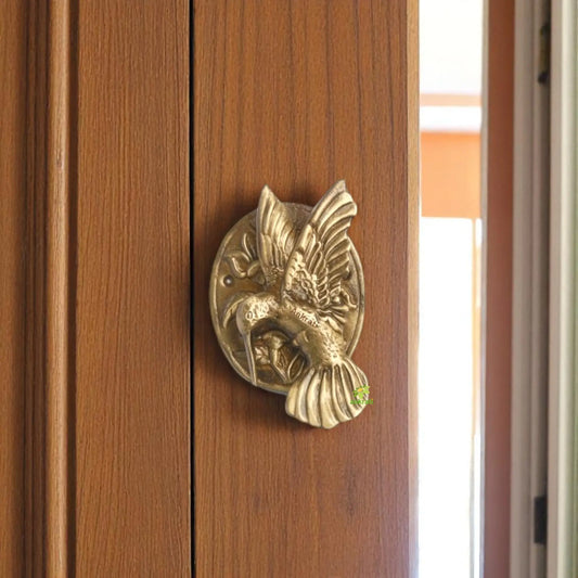 Brass Bird Door Knocker | Elegant and Unique Home Entrance Decor | Exquisite Brass Bird Knocker ( Brown, 6 inch) Aakrati