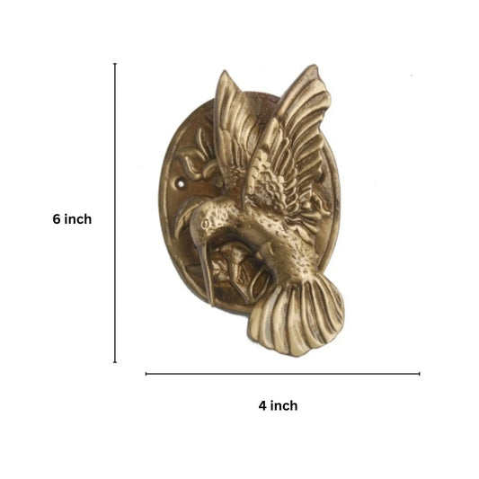 Brass Bird Door Knocker | Elegant and Unique Home Entrance Decor | Exquisite Brass Bird Knocker ( Brown, 6 inch) Aakrati