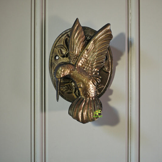 Handcrafted Brass Door Knocker | Perfect for Indian Homes | Antique Brass Bird Shape Door Knocker ( Brown, 6 inch) Aakrati