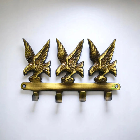 Decorative Handmade Brass Wall Hangers | Perfect for Home and Office Decor | Brass Wall Hooks ( Yellow, 7 inch) Aakrati