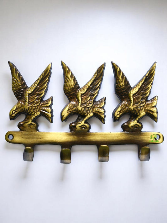Decorative Handmade Brass Wall Hangers | Perfect for Home and Office Decor | Brass Wall Hooks ( Yellow, 7 inch)