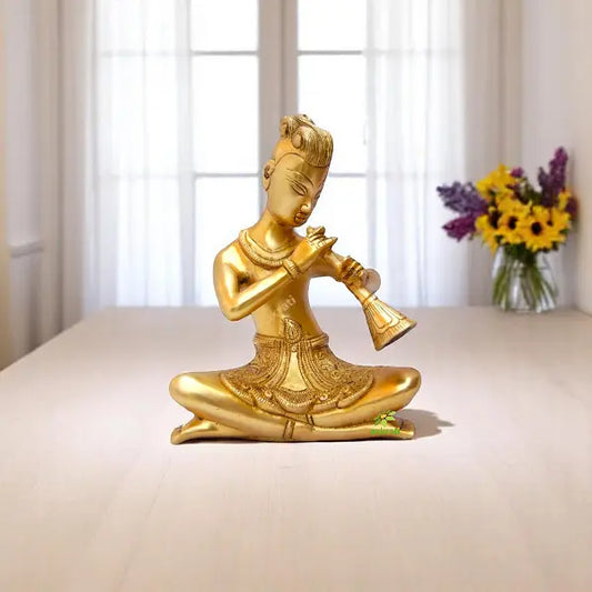 Decorative Hand Made Brass Metal Home decor Musician statue Aakrati
