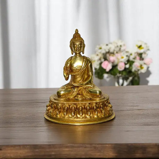 Lord Buddha Brass Metal Hand Carved Statue Aakrati