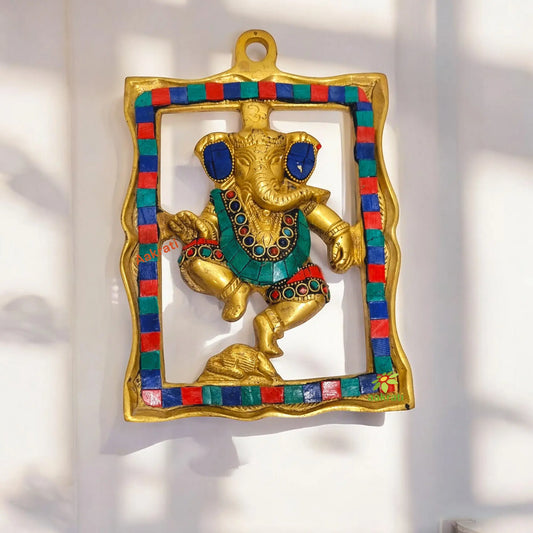 Aakrati Ethnic India Wall Decoration Ganesh Plate Ready to Hang | Indian Religious God | Table Decoration Aakrati