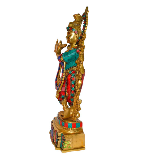 Krishna in Turquoise Stone work for gift Aakrati