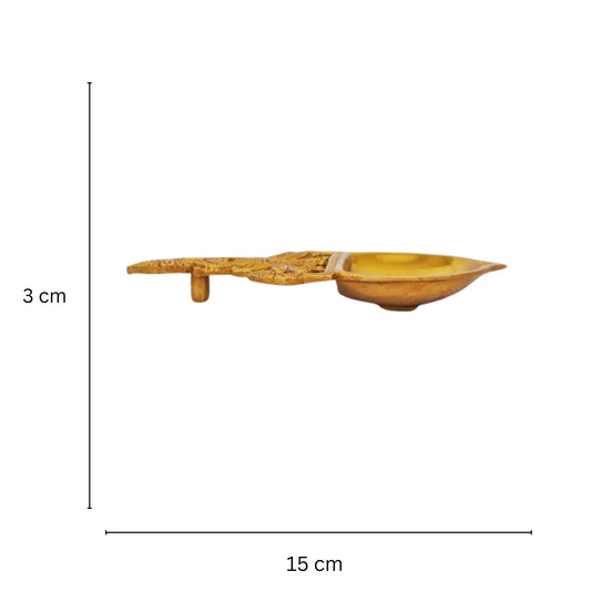 Luxury Brass Handmade Spoon | High-Quality Traditional Spoon for Spiritual Practices | Brass Pooja Spoon ( Yellow, 6 inch) Aakrati