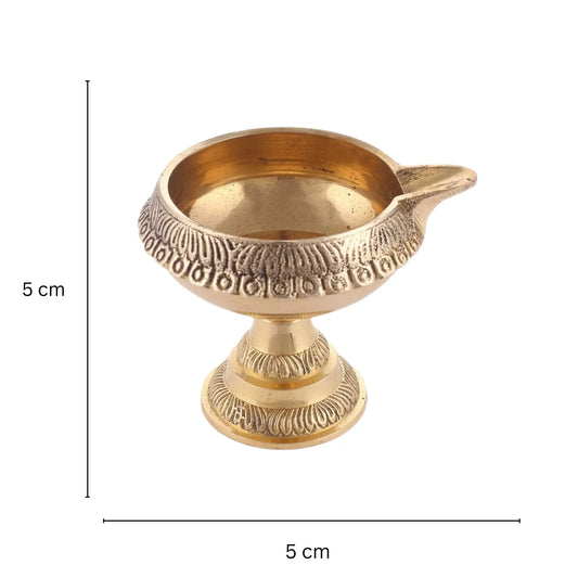 Brass Diwali Gift Kuber Deepak On Stand Diya Oil Lamp for Puja Home Decor 100% Pure Brass Aakrati