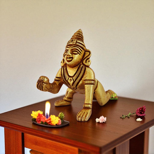 Baby Krishna/Thakur ji Brass Metal idol figure