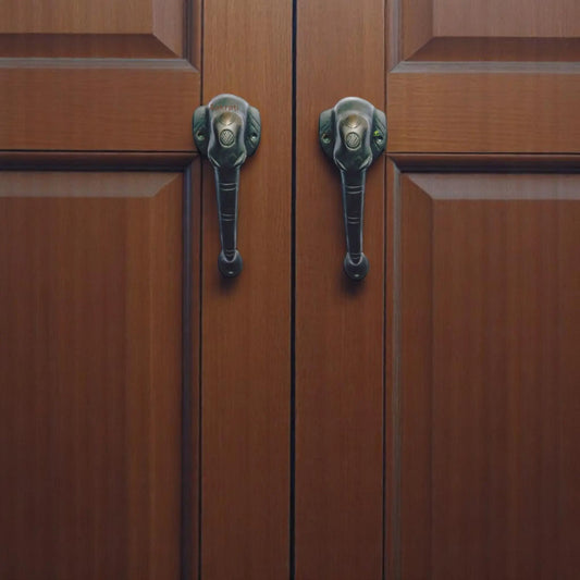 Handcrafted Brass Ganesha Door Handle | Spiritual Decor for Your Home | Brass Door Handle ( Multi-color, 8 inch) Aakrati